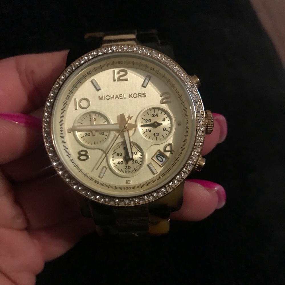 Michael Kors tortoise shell watch